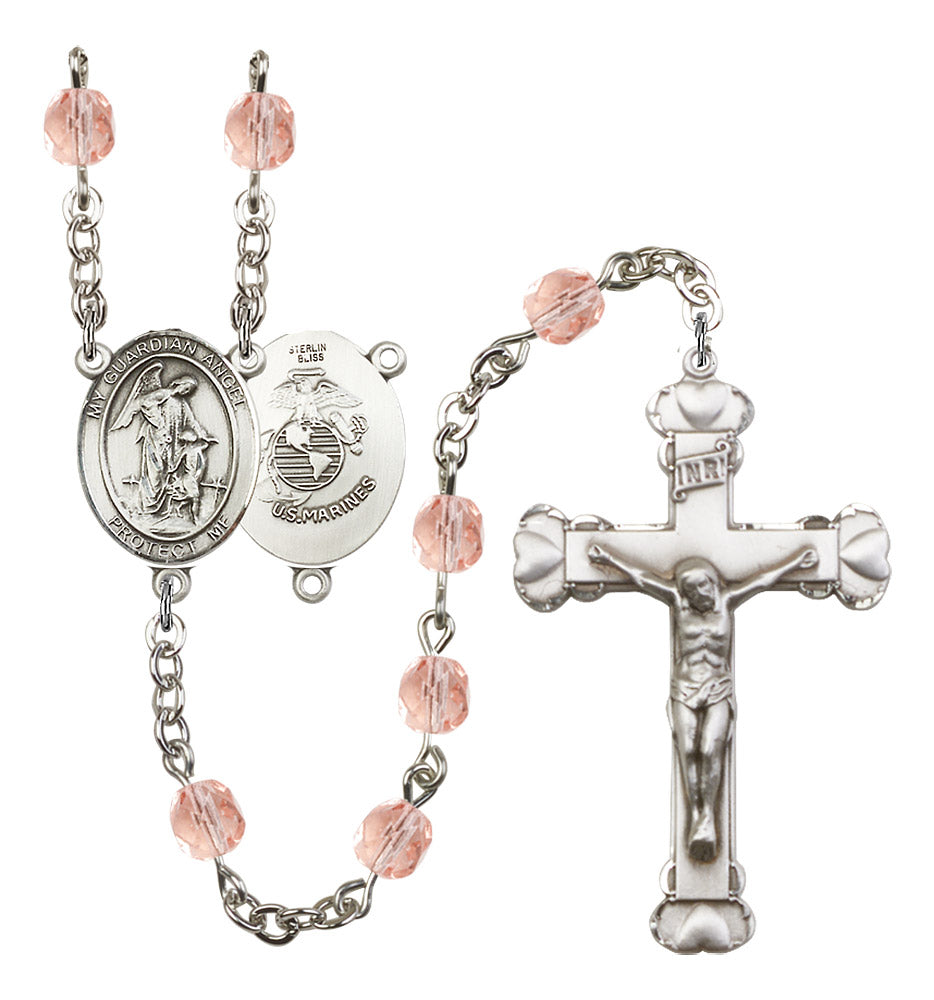Guardian Angel / Marine Corp Rosary - 6MM Fire Polished Beads (8118S4)