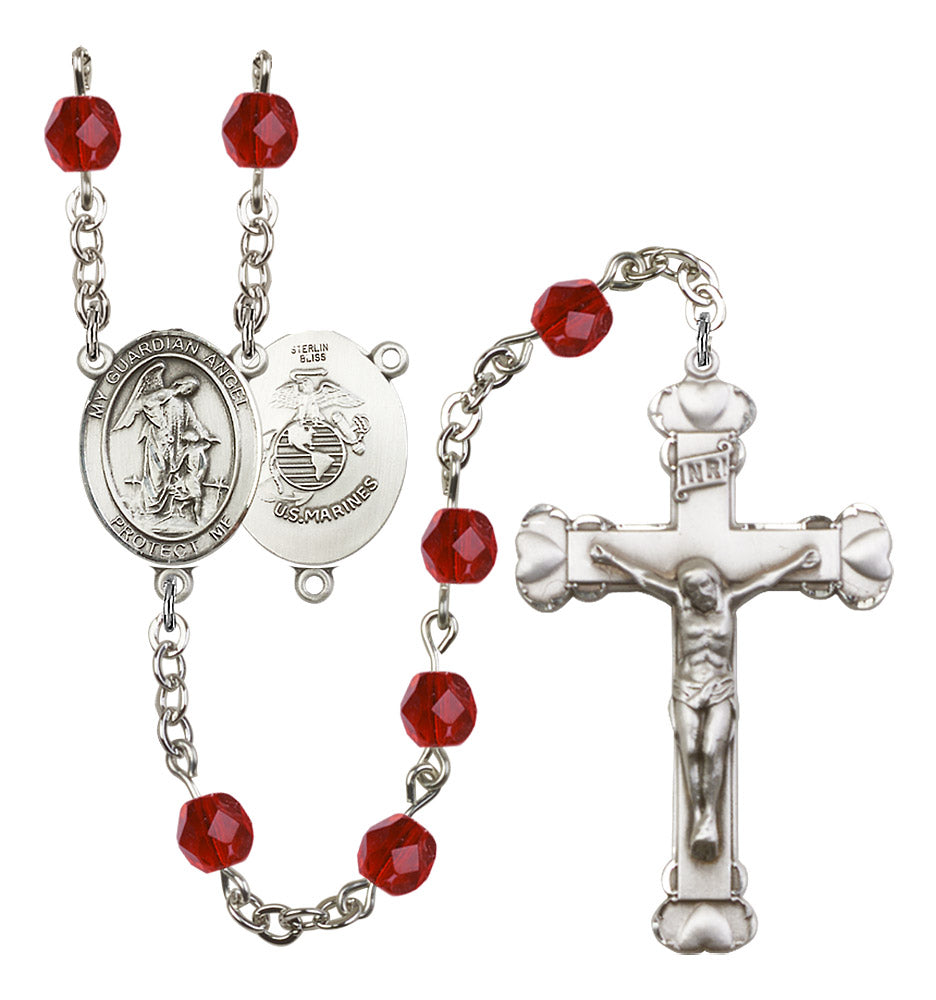 Guardian Angel / Marine Corp Rosary - 6MM Fire Polished Beads (8118S4)
