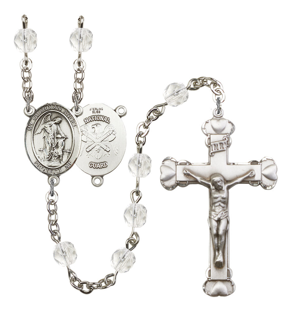 Guardian Angel / National Guard Rosary - 6MM Fire Polished Beads (8118S5)