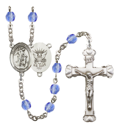 Guardian Angel / Navy Rosary - 6MM Fire Polished Beads (8118S6)