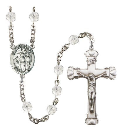 Guardian Angel with Children Rosary - 6MM Fire Polished Beads (8439SS)