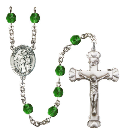 Guardian Angel with Children Rosary - 6MM Fire Polished Beads (8439SS)