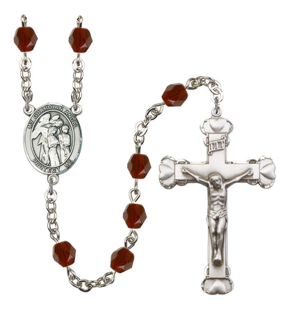 Guardian Angel with Children Rosary - 6MM Fire Polished Beads (8439SS)