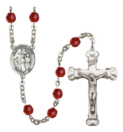 Guardian Angel with Children Rosary - 6MM Fire Polished Beads (8439SS)
