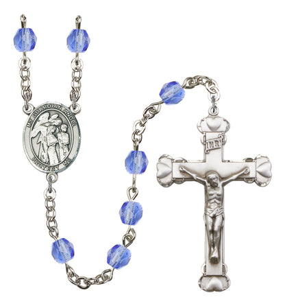 Guardian Angel with Children Rosary - 6MM Fire Polished Beads (8439SS)