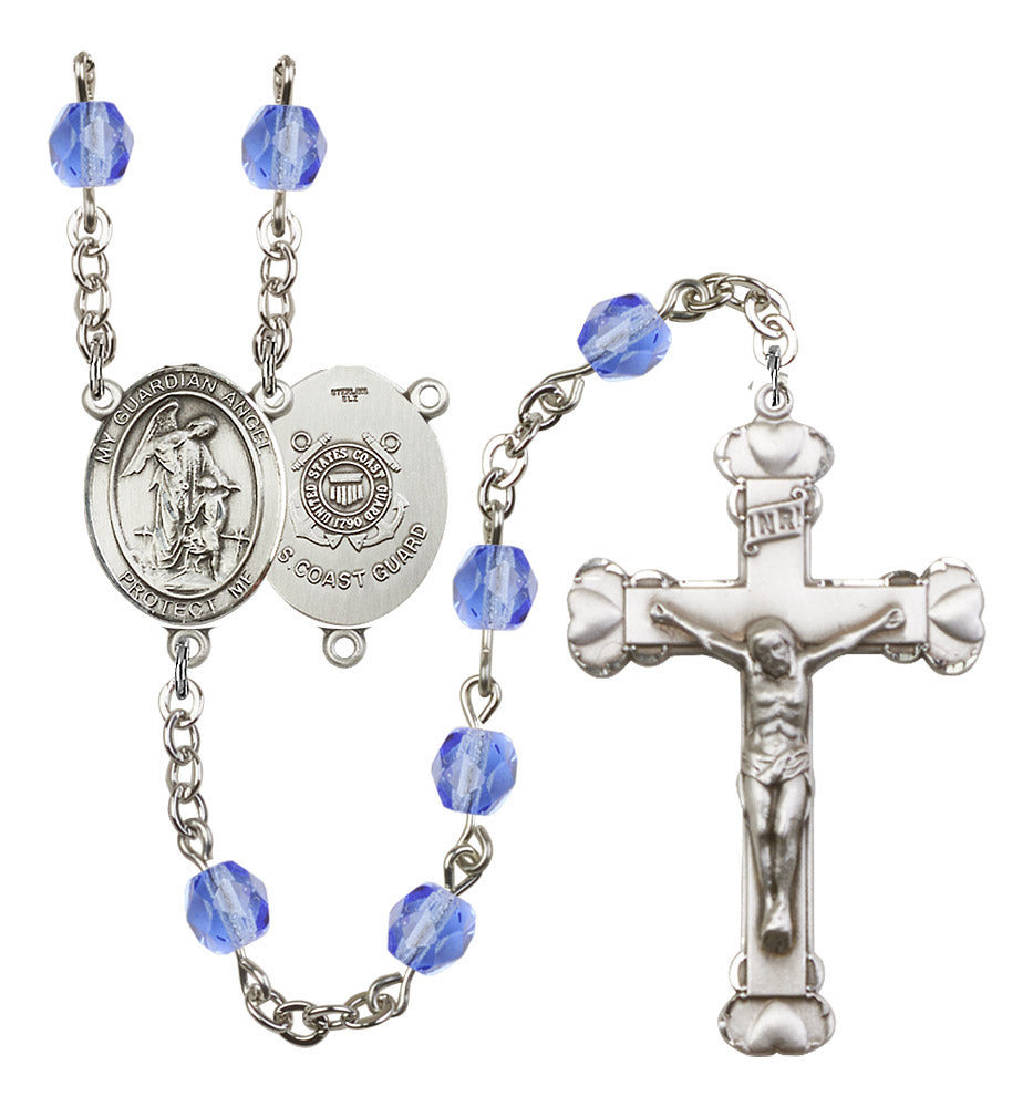 Guardian Angel/Coast Guard Rosary - 6MM Fire Polished Beads (8118S3)