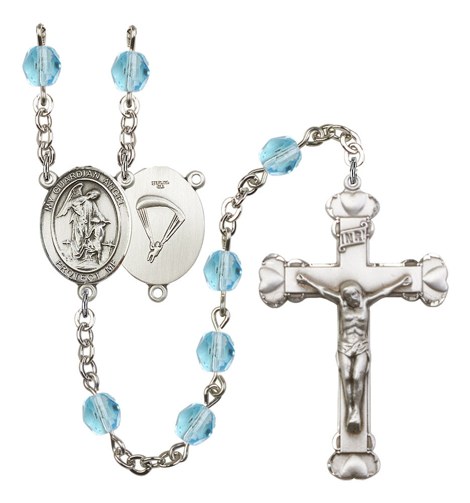 Guardian Angel/Paratrooper Rosary - 6MM Fire Polished Beads (8118S7)