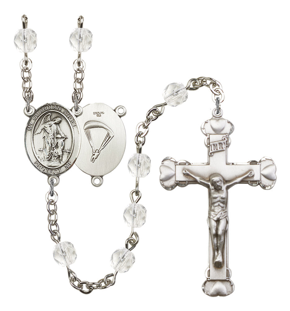 Guardian Angel/Paratrooper Rosary - 6MM Fire Polished Beads (8118S7)