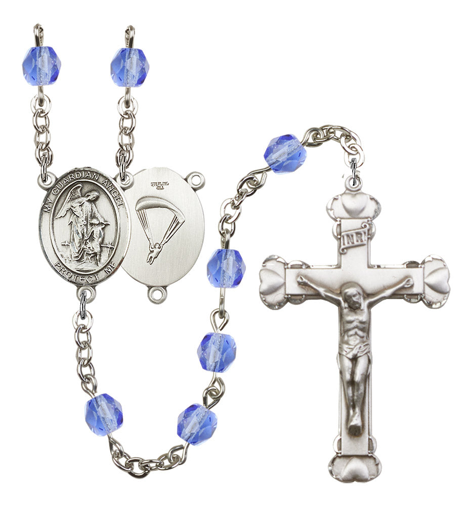 Guardian Angel/Paratrooper Rosary - 6MM Fire Polished Beads (8118S7)