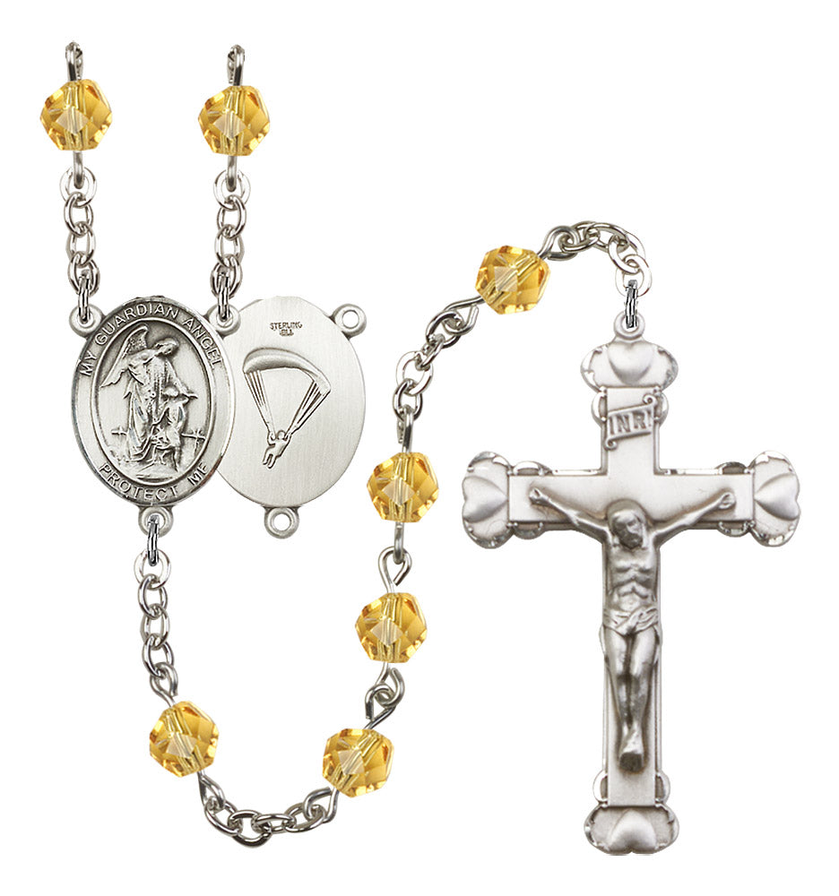 Guardian Angel/Paratrooper Rosary - 6MM Fire Polished Beads (8118S7)