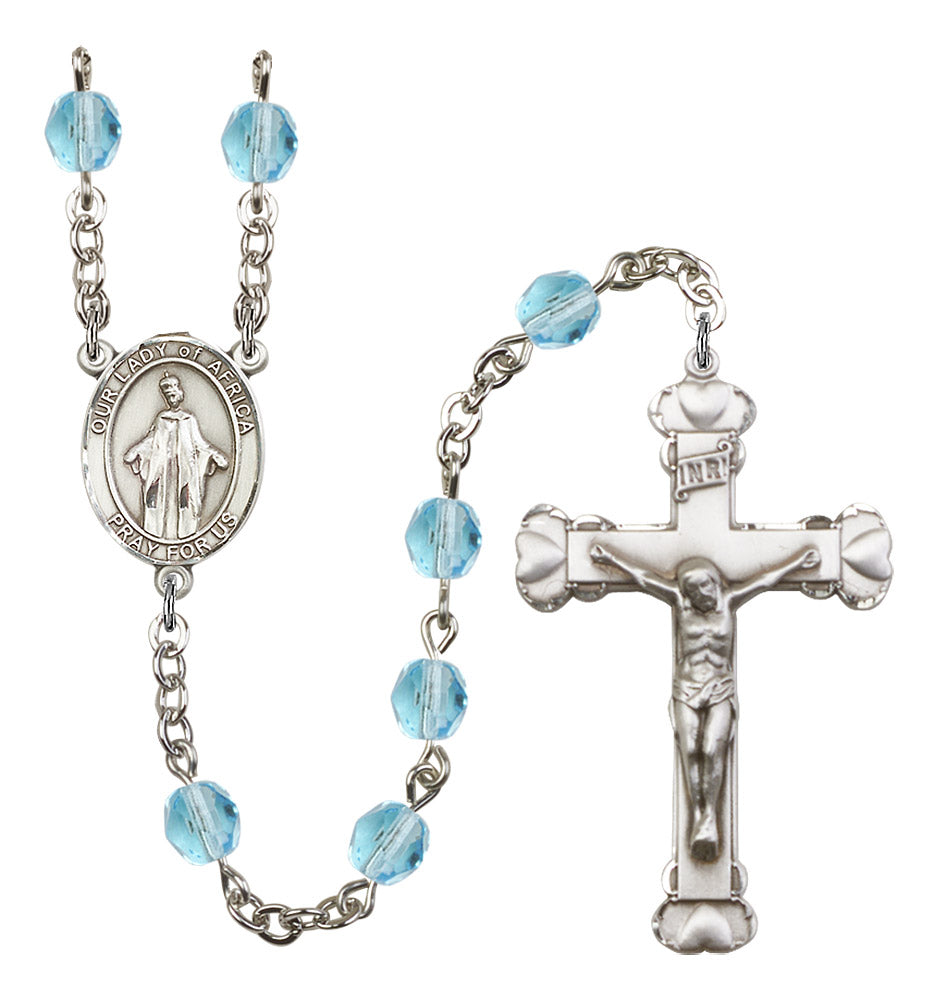 Our Lady of Africa Rosary - 6MM Fire Polished Beads (8269SS)