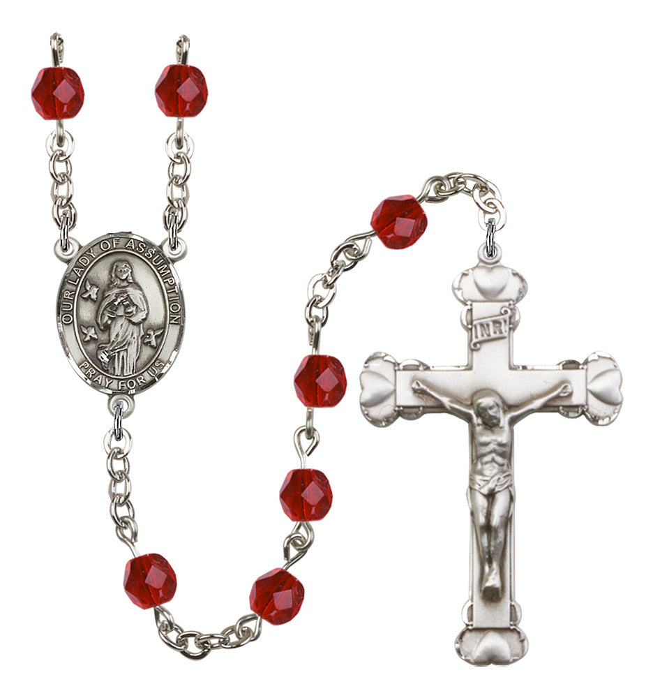 Our Lady of Assumption Rosary - 6MM Fire Polished Beads (8388SS)
