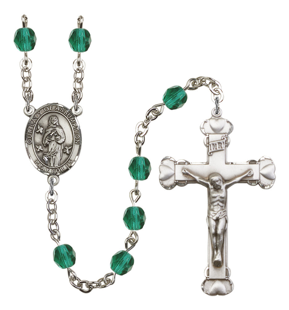 Our Lady of Assumption Rosary - 6MM Fire Polished Beads (8388SS)