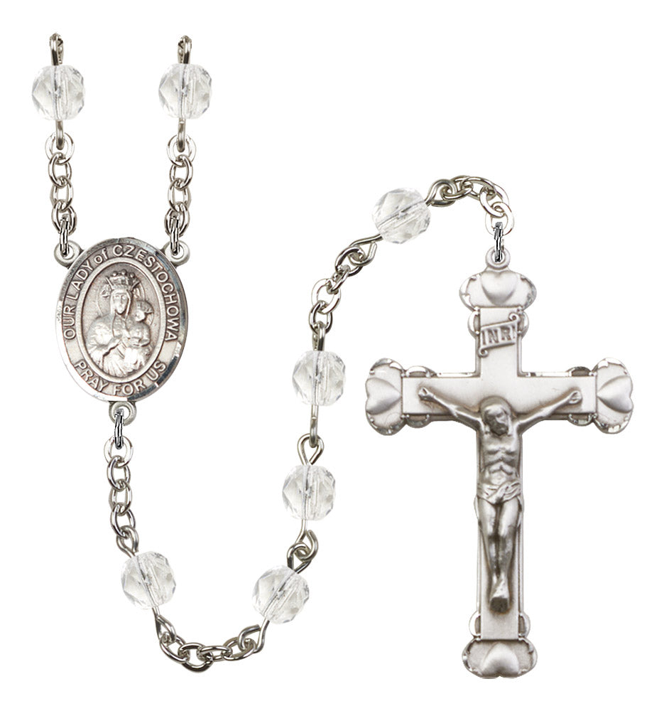Our Lady of Czestochowa Rosary - 6MM Fire Polished Beads (8421SS)