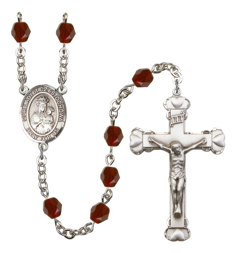 Our Lady of Czestochowa Rosary - 6MM Fire Polished Beads (8421SS)