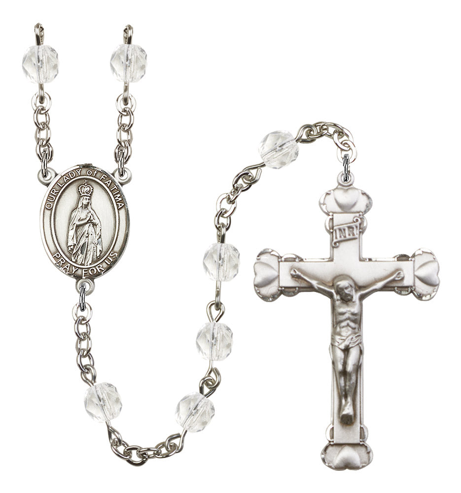 Our Lady of Fatima Rosary - 6MM Fire Polished Beads (8205SS)