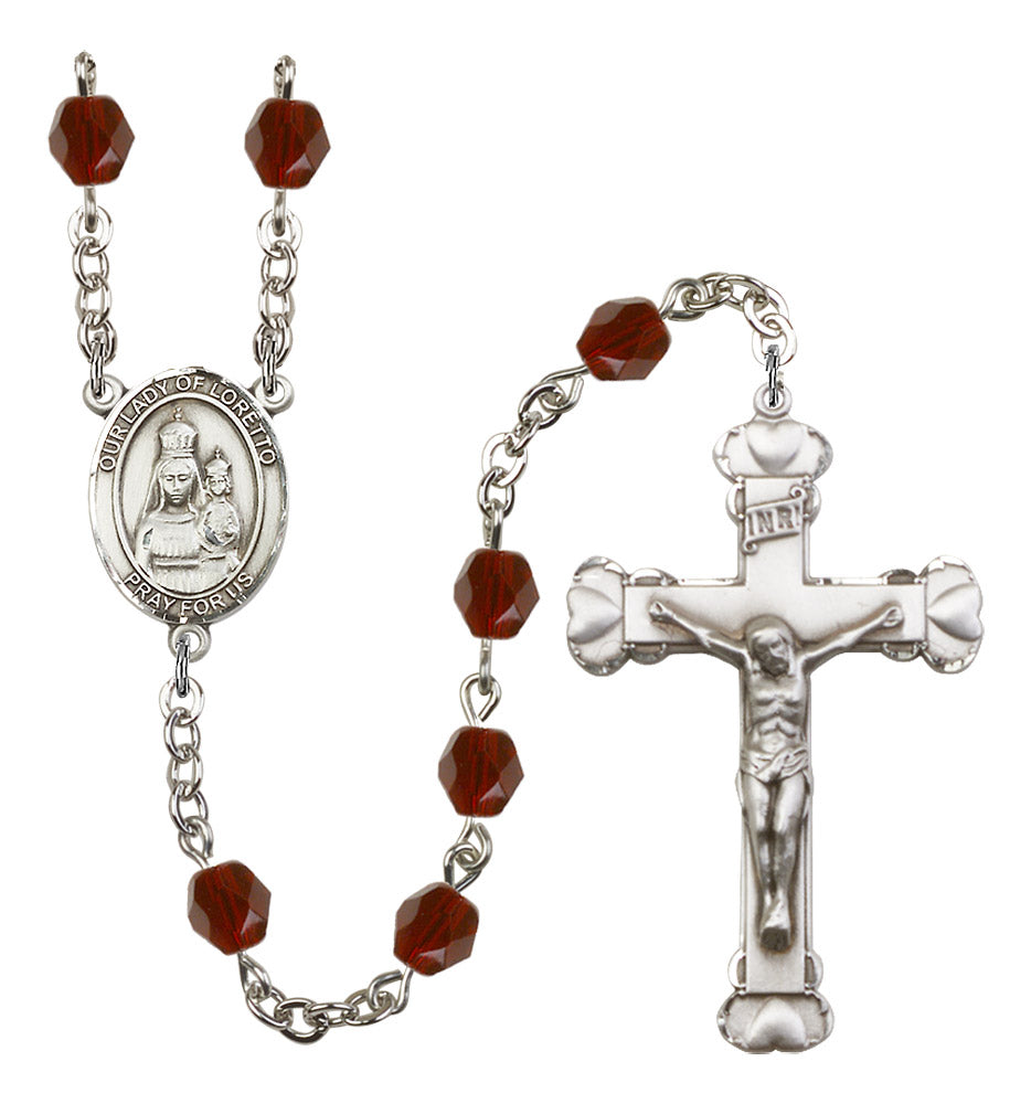 Our Lady of Loretto Rosary - 6MM Fire Polished Beads (8082SS)