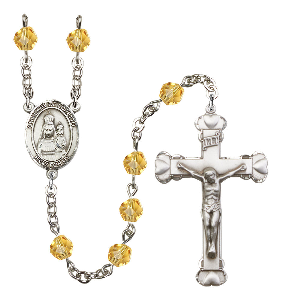 Our Lady of Loretto Rosary - 6MM Fire Polished Beads (8082SS)