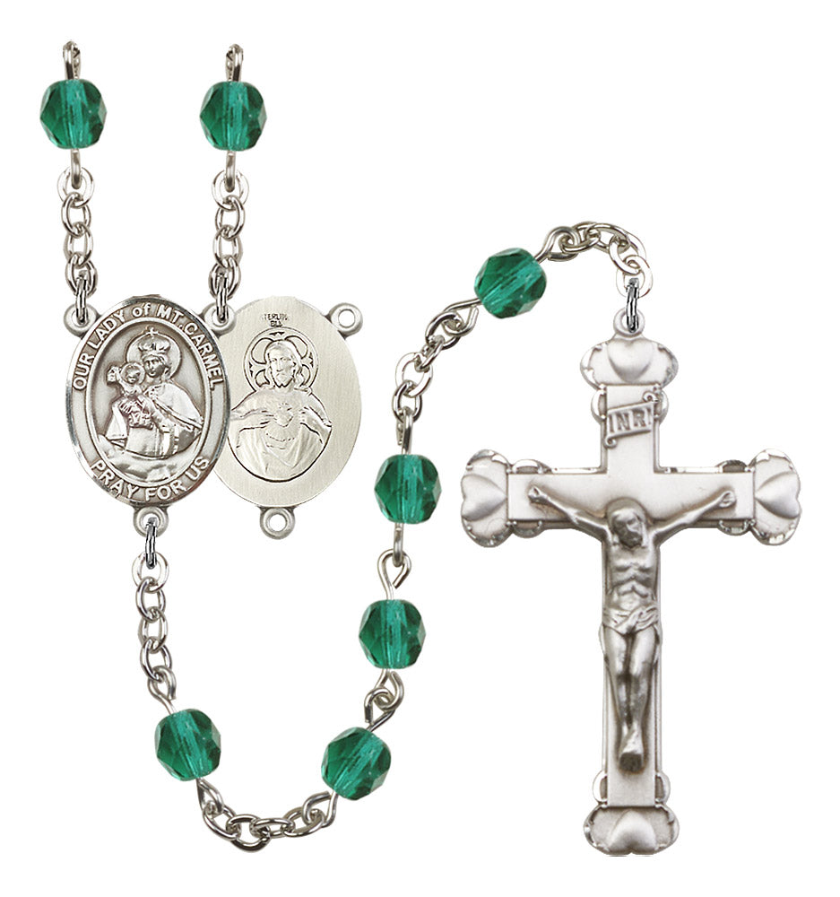 Our Lady of Mount Carmel Rosary - 6MM Fire Polished Beads (8243SS)