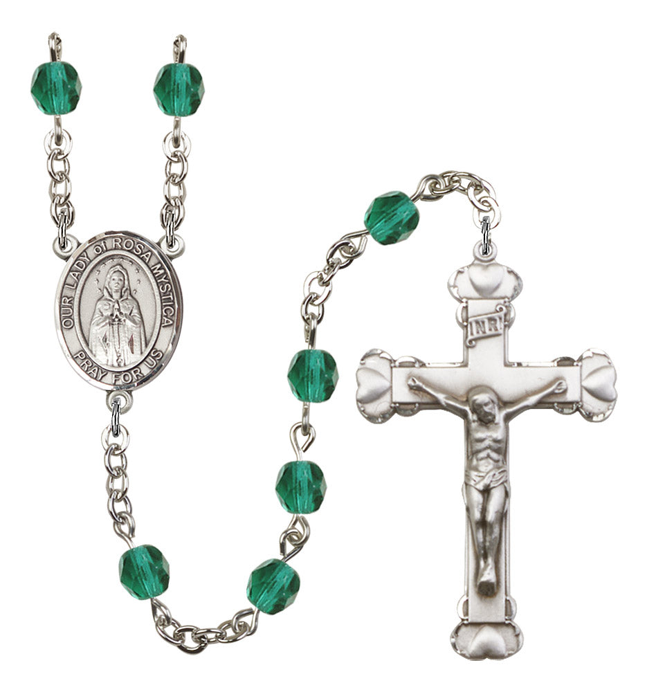 Our Lady of Rosa Mystica Rosary - 6MM Fire Polished Beads (8413SS)