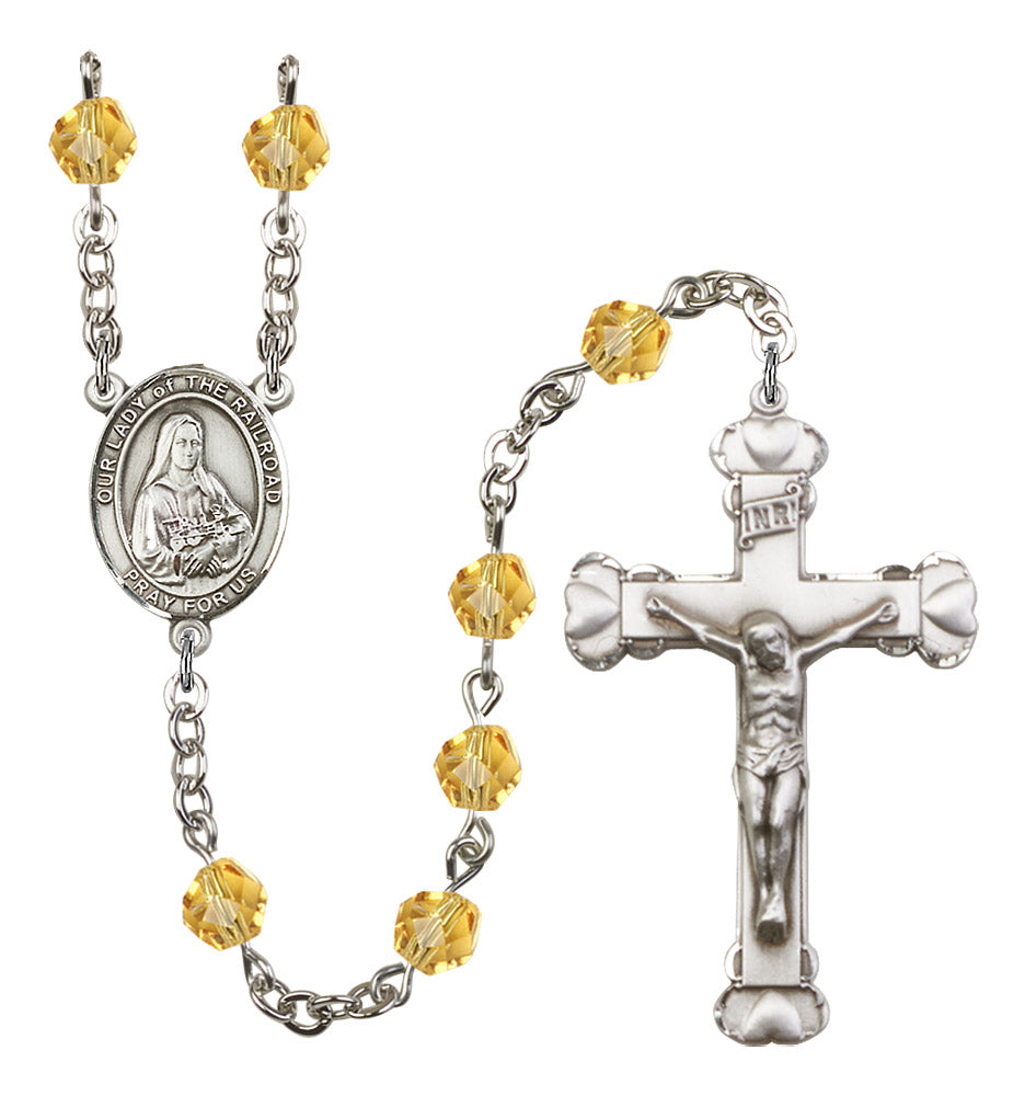 Our Lady of The Railroad Rosary - 6MM Fire Polished Beads (8247SS)