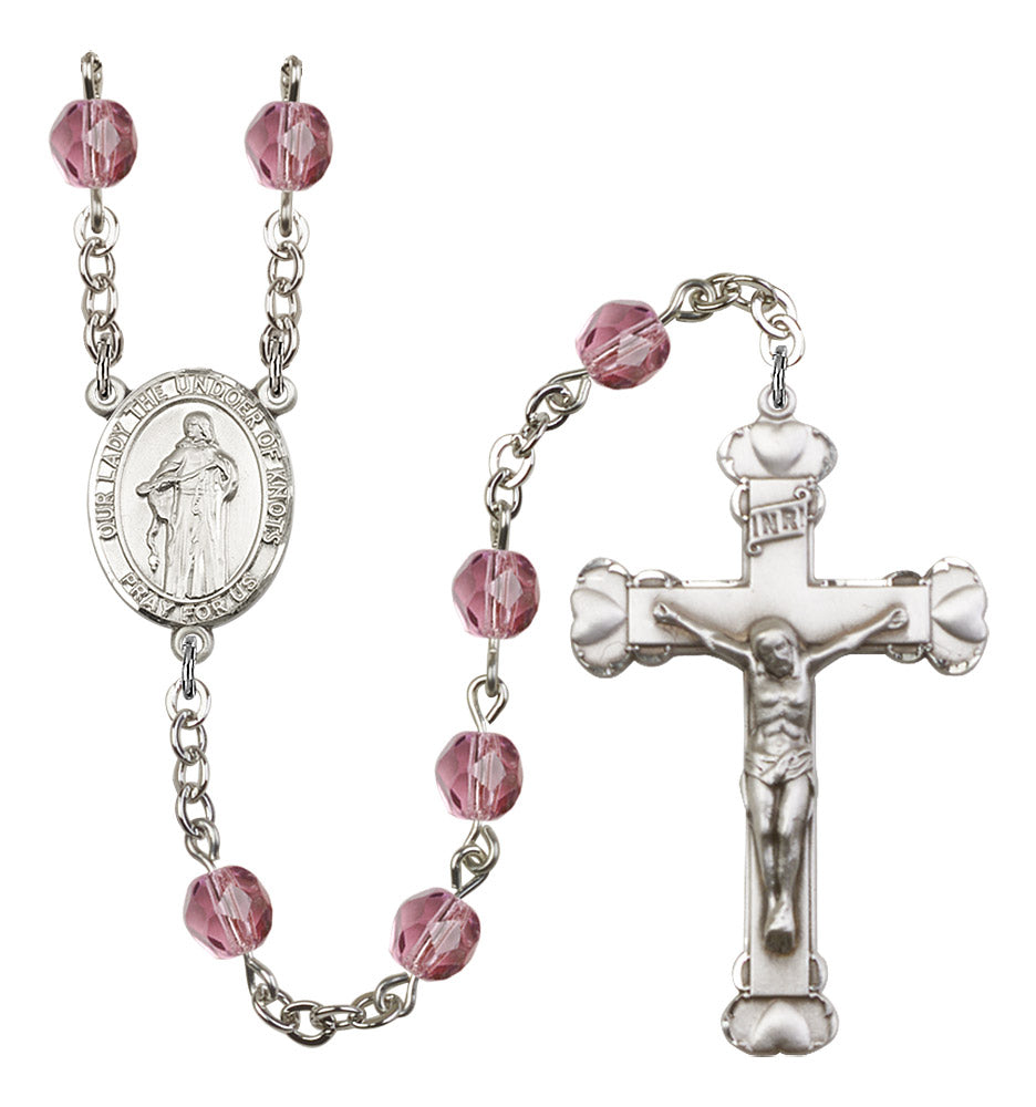 Our Lady The Undoer of Knots Rosary - 6MM Fire Polished Beads (8383SS)