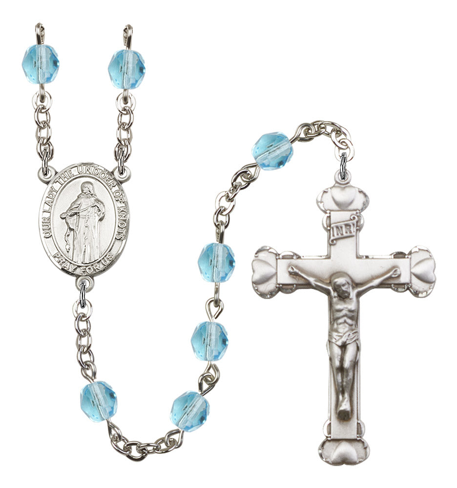 Our Lady The Undoer of Knots Rosary - 6MM Fire Polished Beads (8383SS)