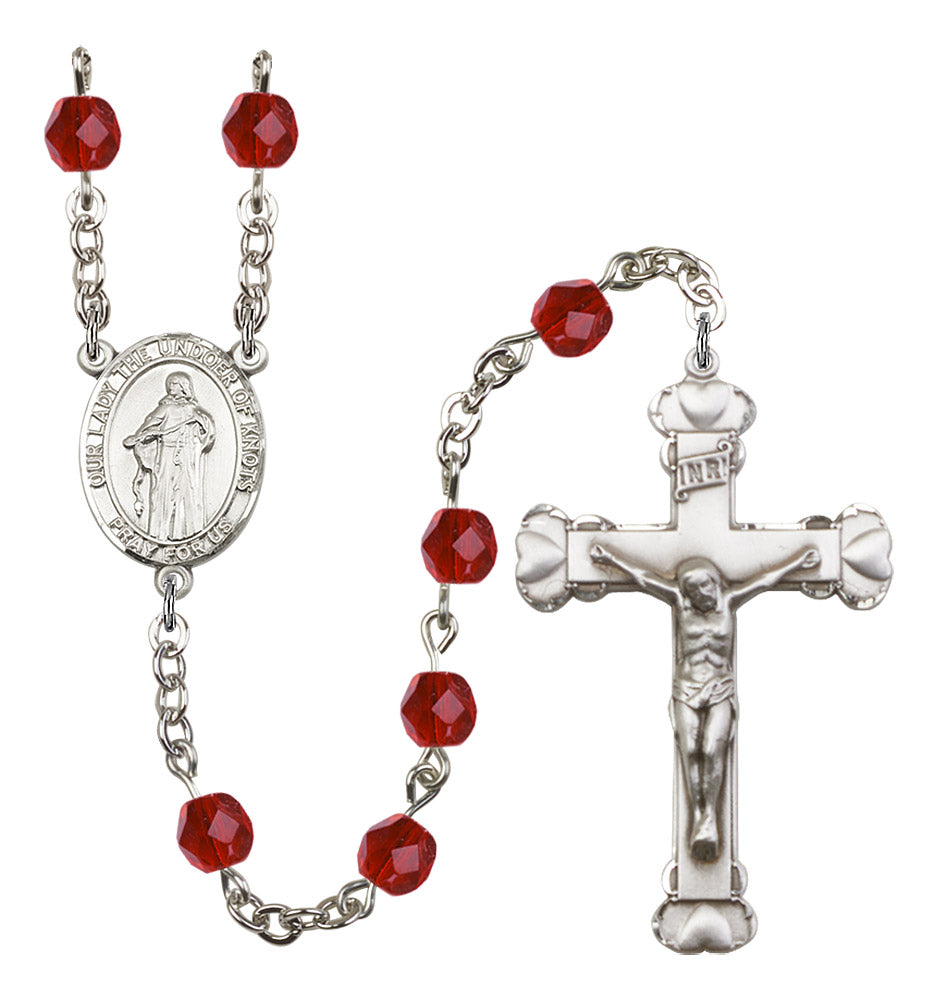 Our Lady The Undoer of Knots Rosary - 6MM Fire Polished Beads (8383SS)