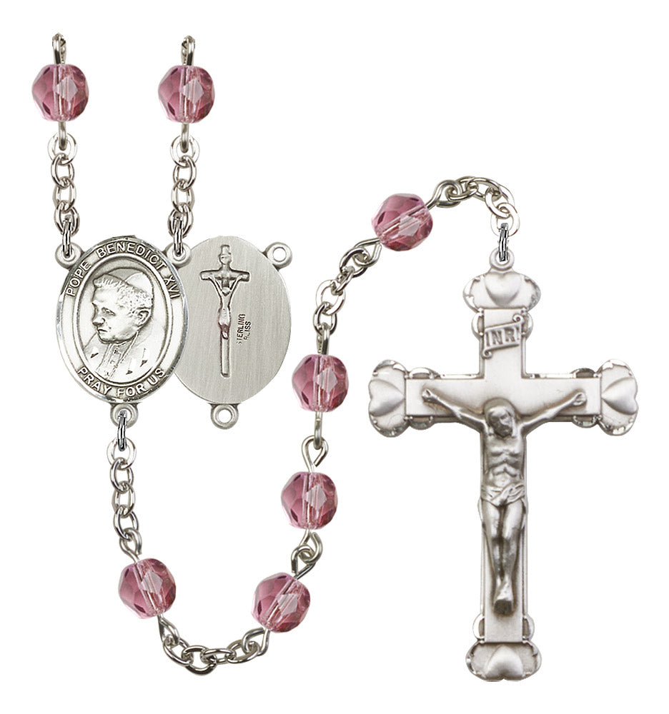 Pope Emeritace Benedict XVI Rosary - 6MM Fire Polished Beads (8235SS)
