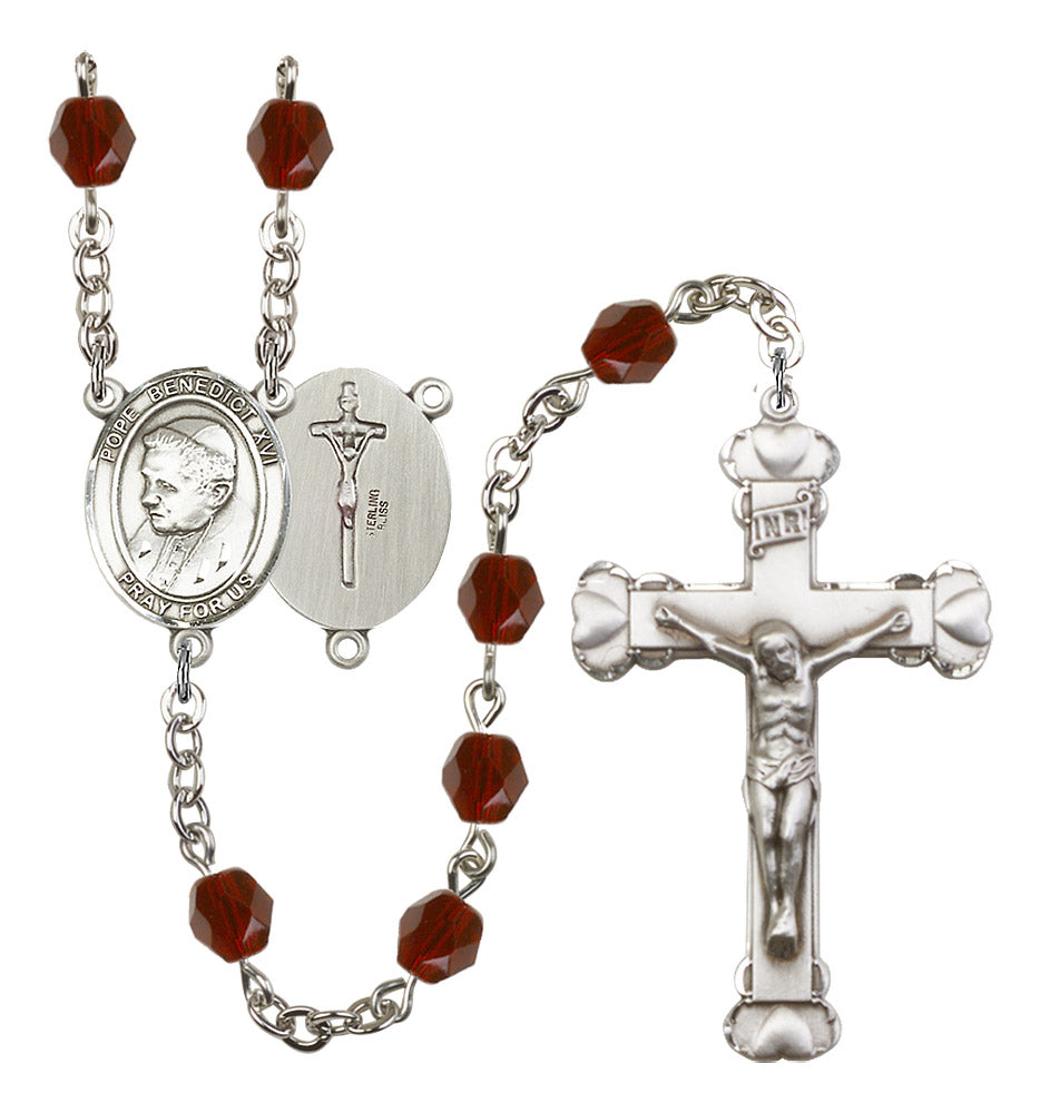 Pope Emeritace Benedict XVI Rosary - 6MM Fire Polished Beads (8235SS)