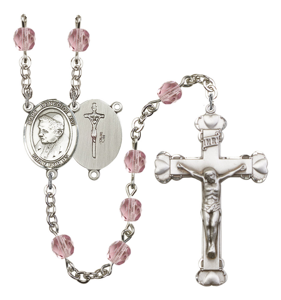 Pope Emeritace Benedict XVI Rosary - 6MM Fire Polished Beads (8235SS)