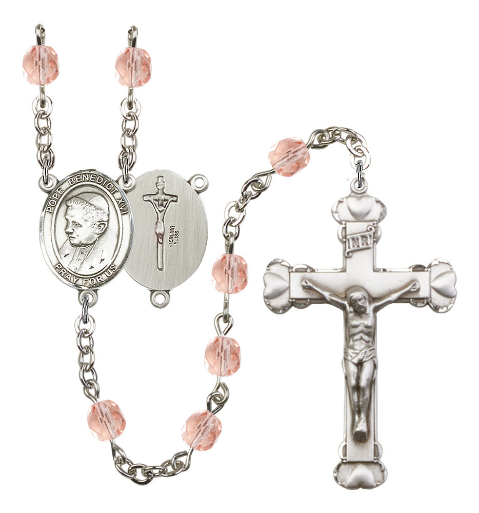 Pope Emeritace Benedict XVI Rosary - 6MM Fire Polished Beads (8235SS)