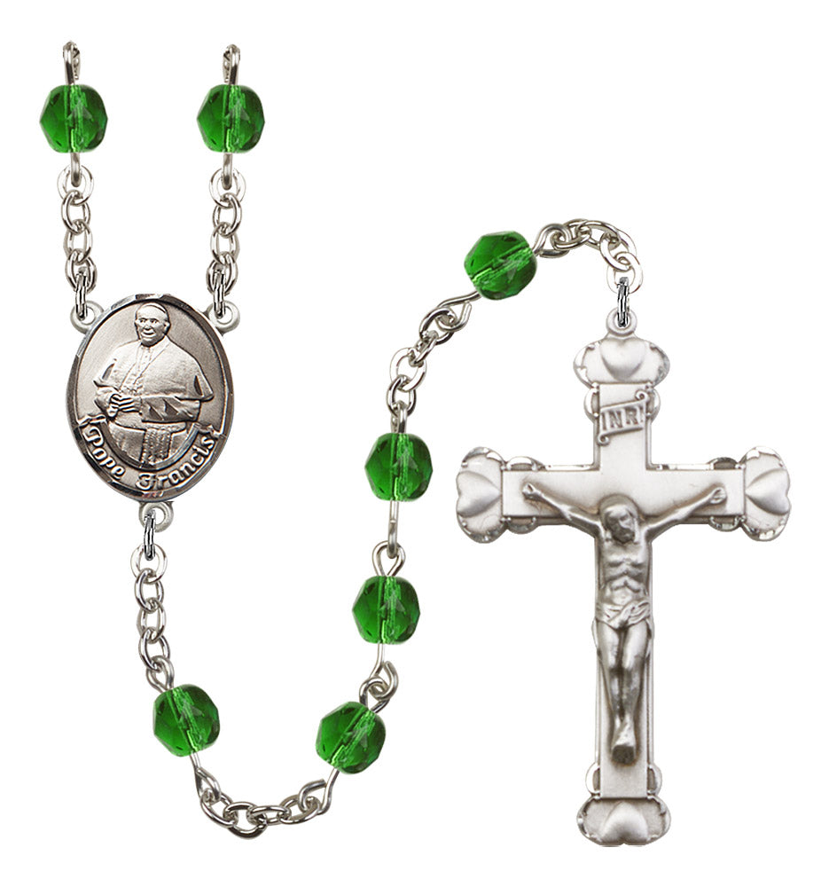 Pope Francis Rosary - 6MM Fire Polished Beads (8451SS)