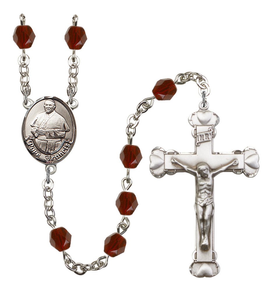 Pope Francis Rosary - 6MM Fire Polished Beads (8451SS)