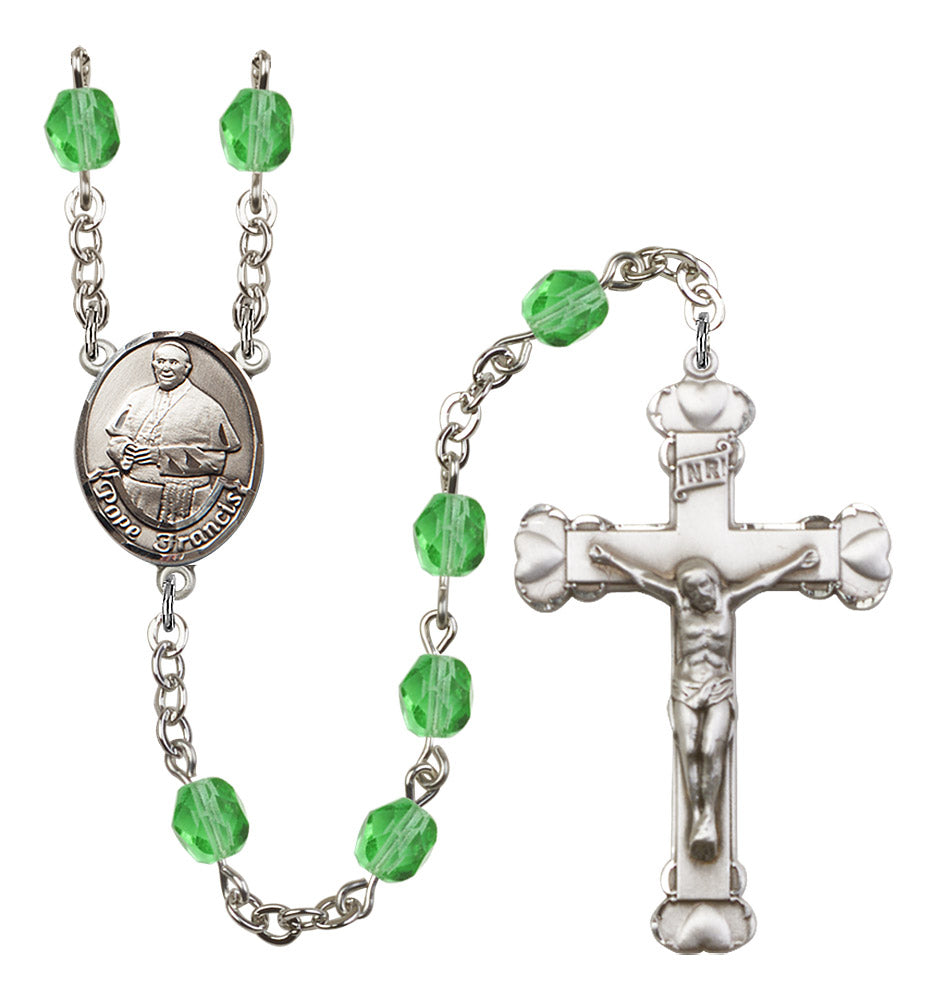 Pope Francis Rosary - 6MM Fire Polished Beads (8451SS)