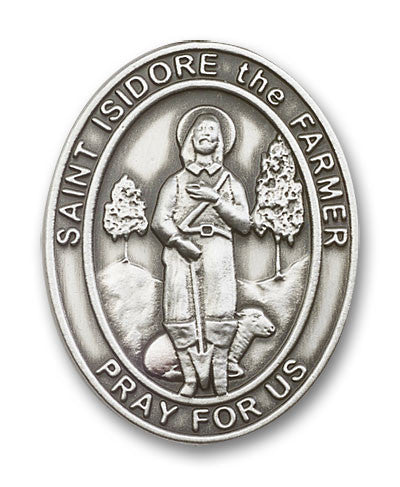 St. Isidore the Farmer Silver Visor Clip