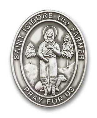 St. Isidore the Farmer Visor Clip - Silver Finish (6976V)
