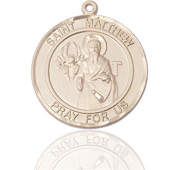 Round 14kt Gold St. Matthew Pendant