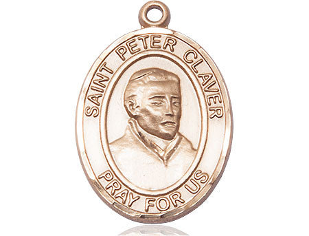 St. Peter Claver Medal - 14kt Gold Oval Pendant
