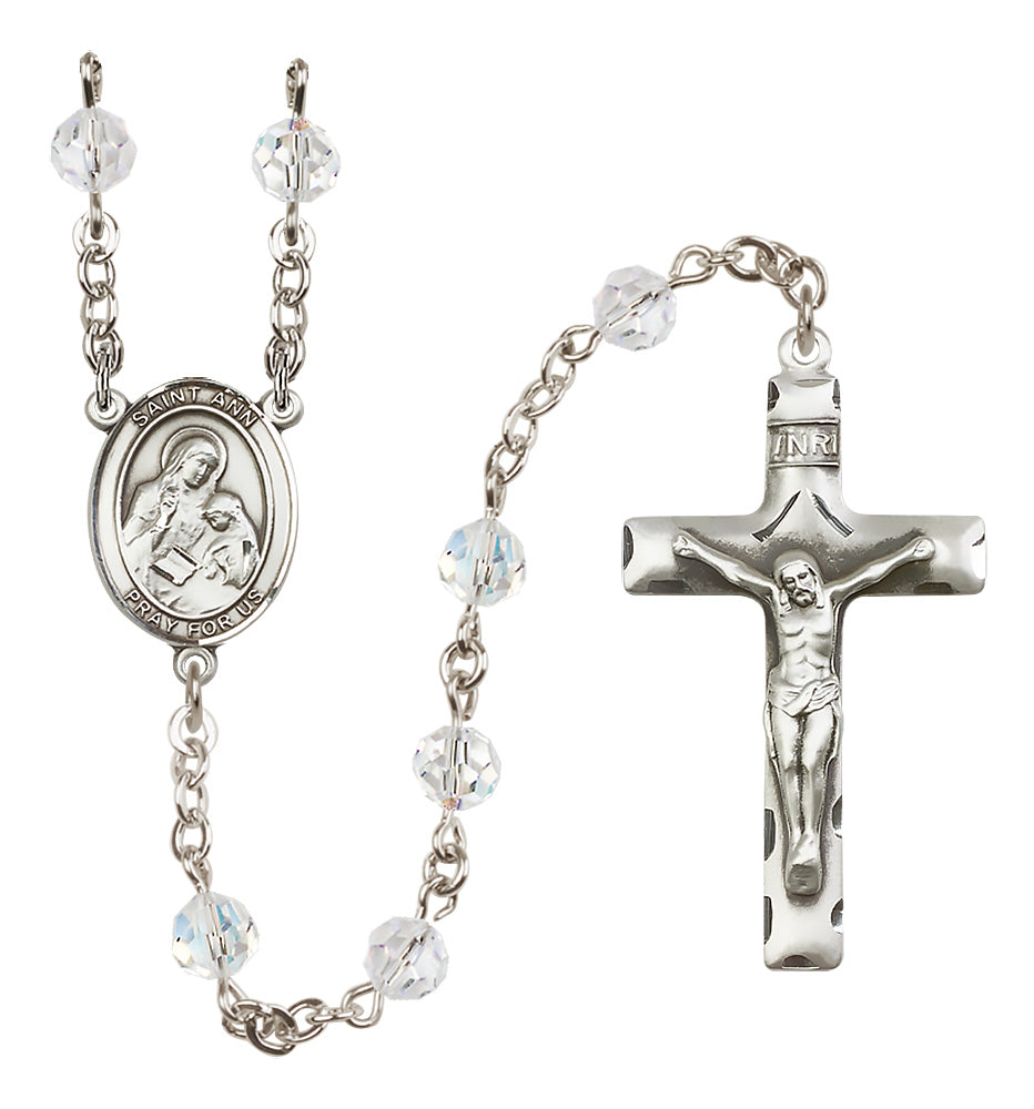 St. Ann Sterling Silver Rosary - 10 Color Options (8002/0644)