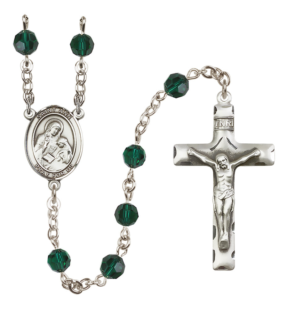 St. Ann Sterling Silver Rosary - 10 Color Options (8002/0644)