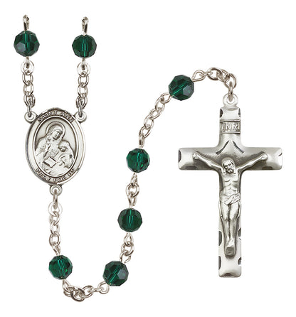 St. Ann Sterling Silver Rosary - 10 Color Options (8002/0644)