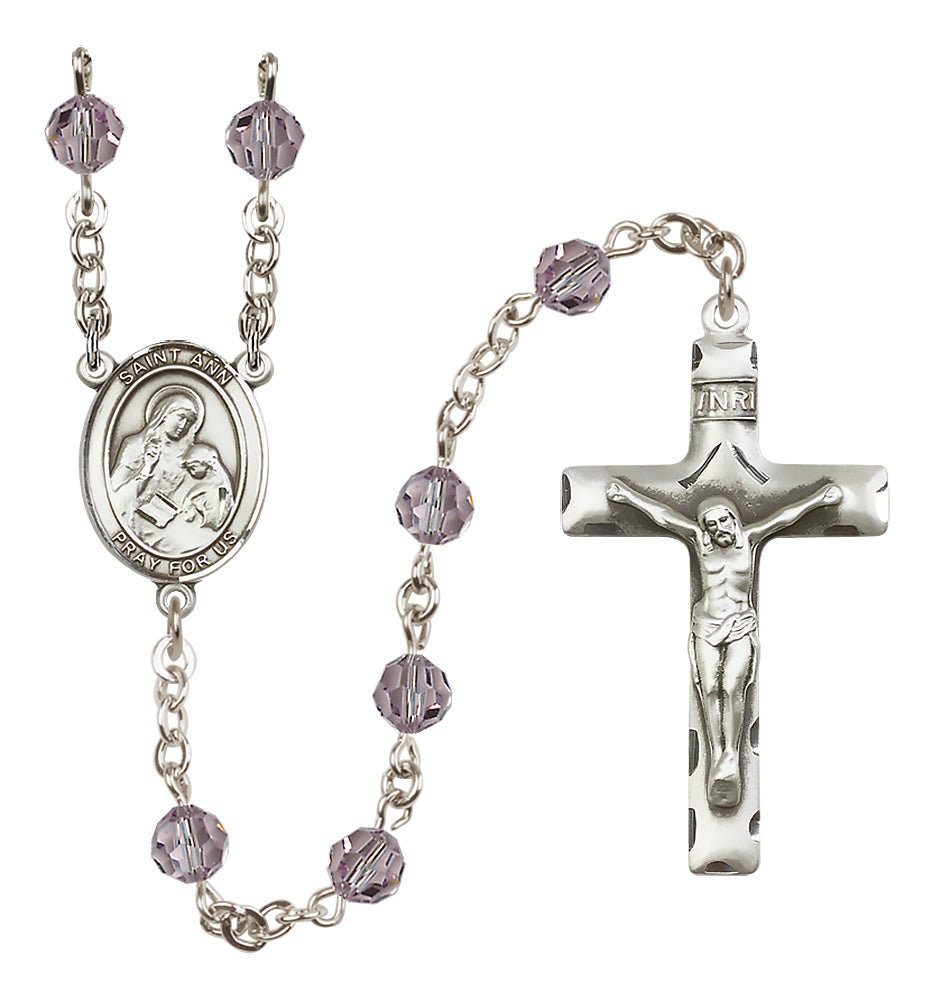 St. Ann Sterling Silver Rosary - 10 Color Options (8002/0644)