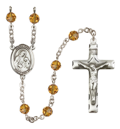 St. Ann Sterling Silver Rosary - 10 Color Options (8002/0644)