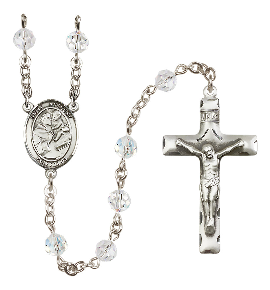 St. Anthony of Padua Sterling Silver Rosary - 10 Color Options (8004/0644)