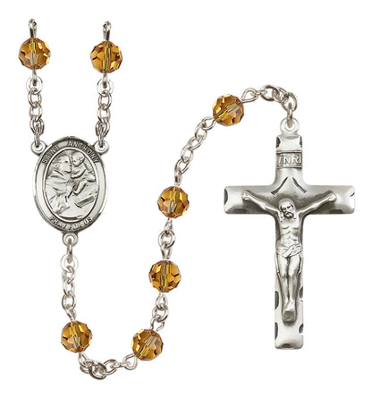 St. Anthony of Padua Sterling Silver Rosary - 10 Color Options (8004/0644)