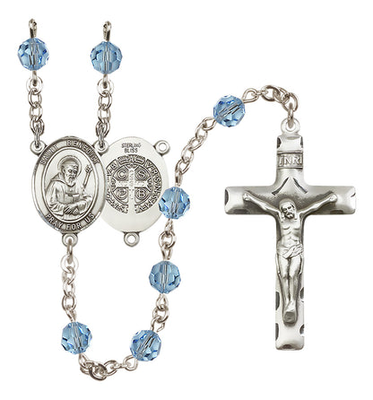 St. Benedict Sterling Silver Rosary - 10 Color Options (8008/0644)