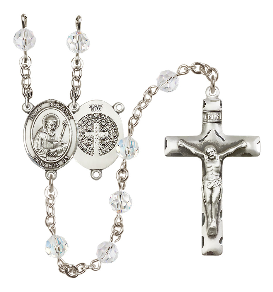 St. Benedict Sterling Silver Rosary - 10 Color Options (8008/0644)