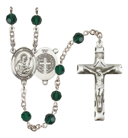 St. Benedict Sterling Silver Rosary - 10 Color Options (8008/0644)