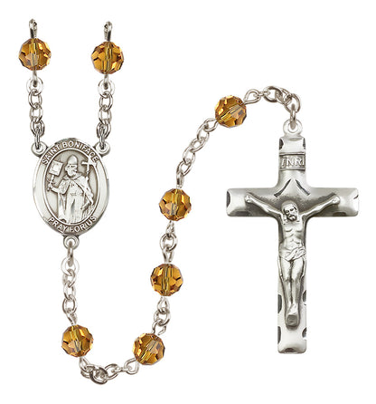 St. Boniface Sterling Silver Rosary - 10 Color Options (8009/0644)